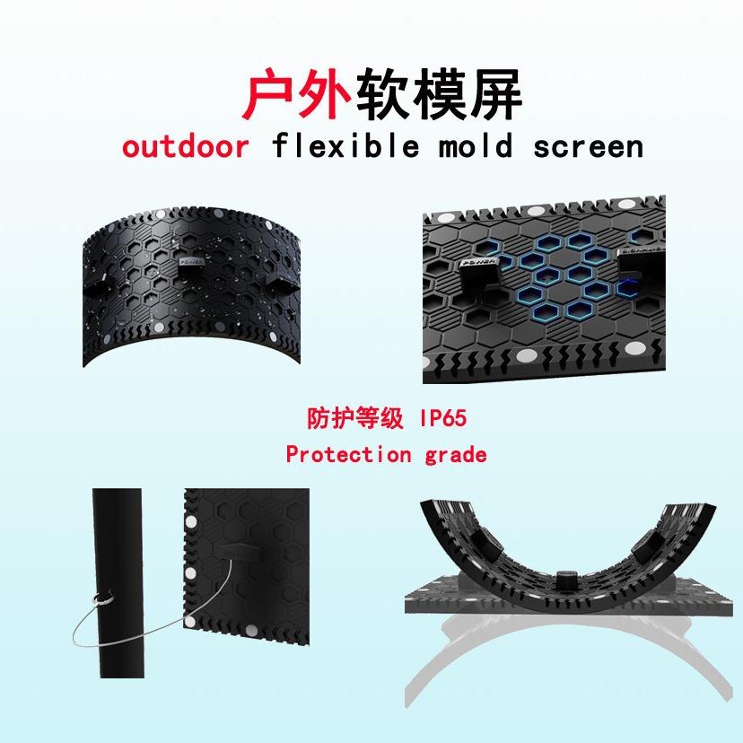 室YMF内户外软膜屏P2P34曲E面弧D形L异构P创意圆柱球体环形展厅