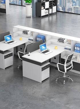 财务办公IVG桌椅合简约人现代双2工人位面组对面f型职员位t型电脑