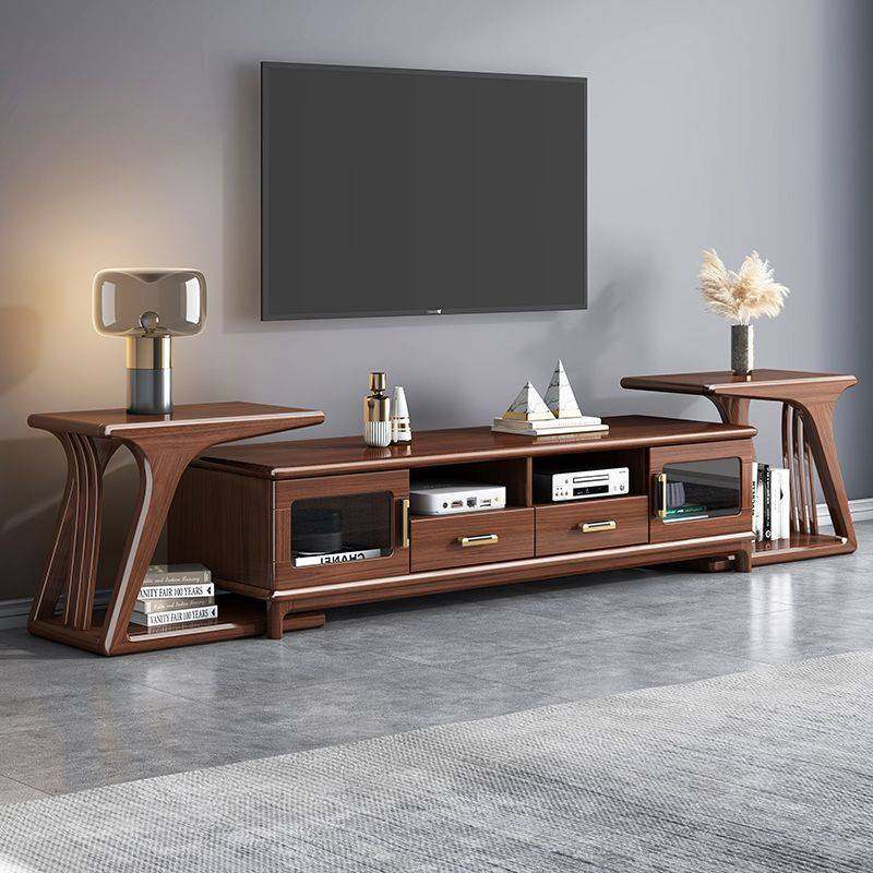 新中式胡桃木全实木电视柜茶几简约客厅储物家用大小户型成套家具
