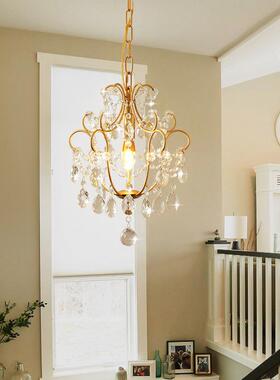 美式水个晶小吊创书意性轻灯奢法式餐厅67246简约卧室衣帽间房灯