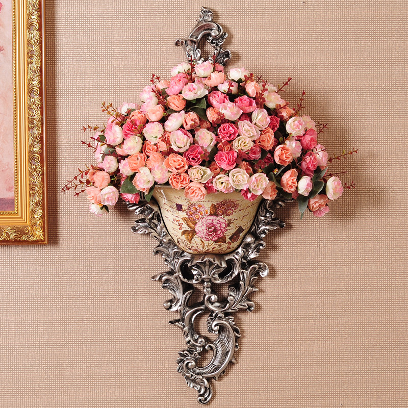 欧式壁挂壁饰花瓶墙上创意挂壁树脂挂饰家装饰品家居墙壁复古挂件