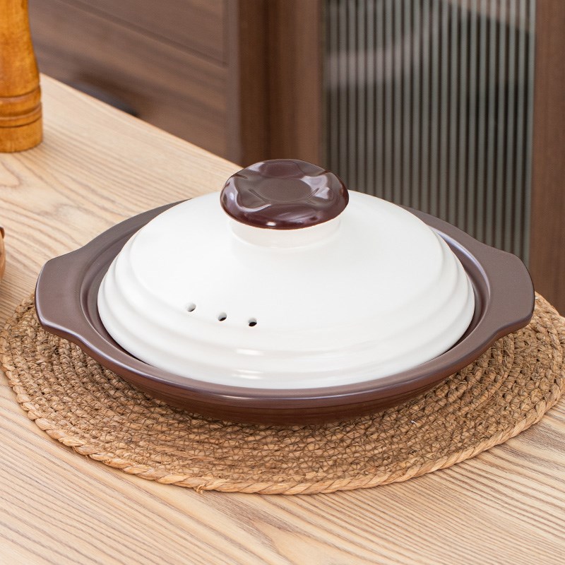 酒店饭店红白特浅砂锅商用鱼头煲明火耐高温干烧不裂陶瓷炖锅