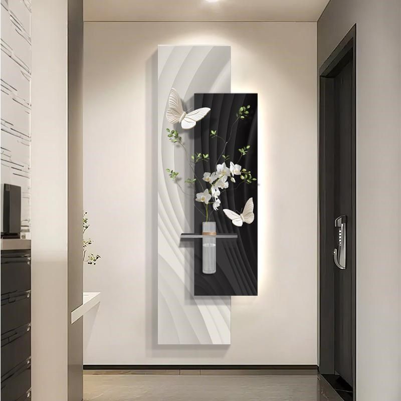 2025创意新款水培绿植入户玄关装饰画走廊过道挂画客厅壁画灯画