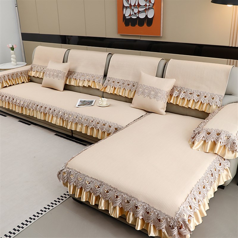 皮沙发垫夏季凉豆豆凉席现代简约防滑全包贵妃夏天款沙发罩定制