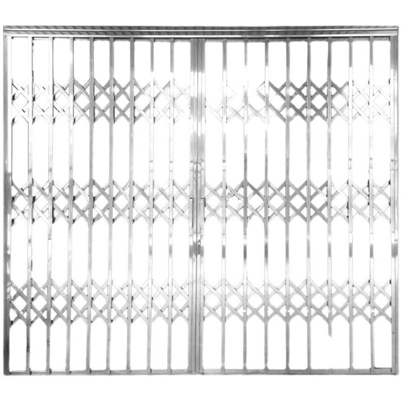 拉闸门折叠家用不锈钢铝合金伸缩左右推拉防盗门阳台入户铁闸门