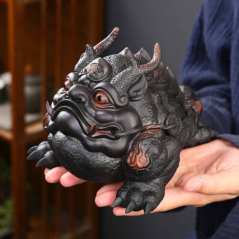 招财金蟾陶瓷家居装饰摆件客厅酒柜办公室桌面工艺礼品摆饰茶宠精