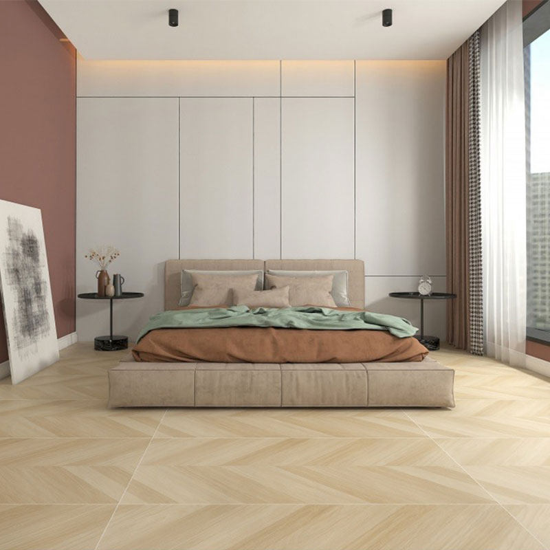 奶油风鱼骨木纹砖600X1200客厅卧室地板砖天鹅绒柔光仿实木瓷砖