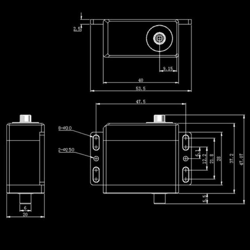 kg轴空心杯倾转舵机UV01无人机倾转旋翼垂起固定翼机器人