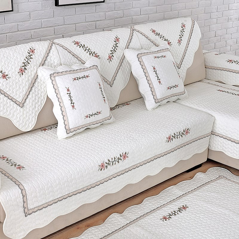 全棉沙发垫四季通用防滑布艺全棉简约现代冬季沙发罩盖布巾坐垫