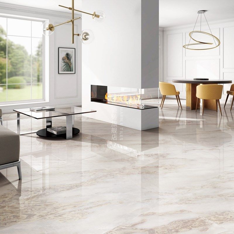 简一皇家白玉通铺大理石纹理瓷砖900*1800亮面瓷砖地砖