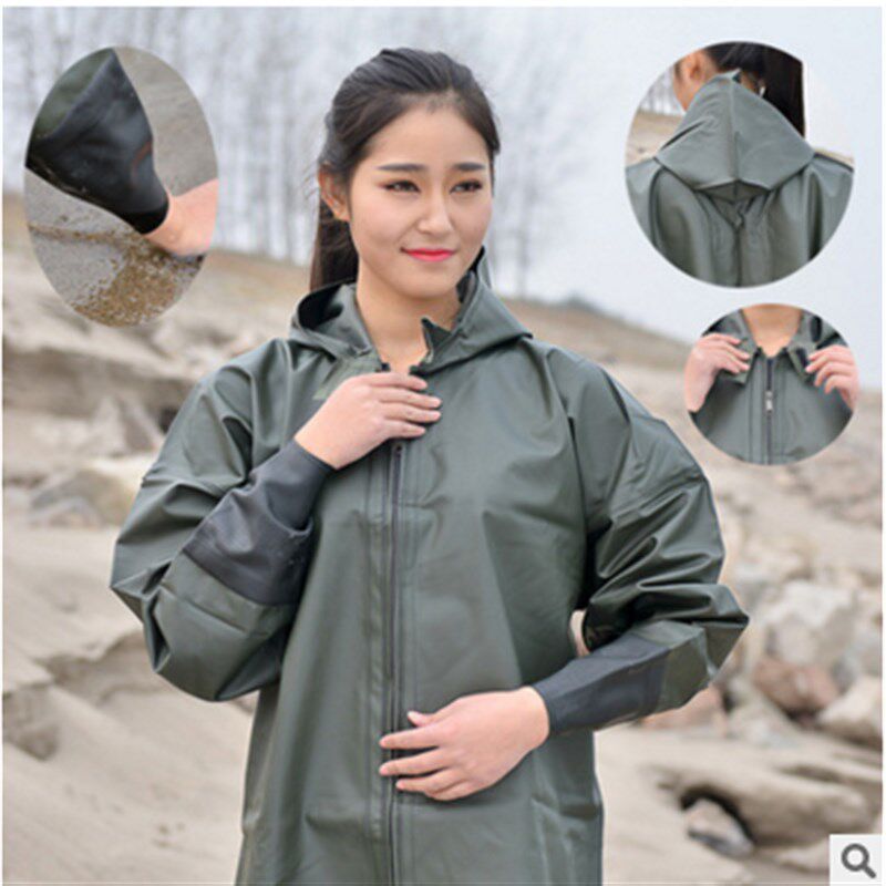 卖鱼抓鱼雨衣PVC防水分体式上衣 橡胶袖口不进水 水产渔业防护服