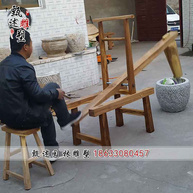 打糕工具脚踏对窝家用石窝商业打年糕冲辣椒机大号手动打糍粑石臼
