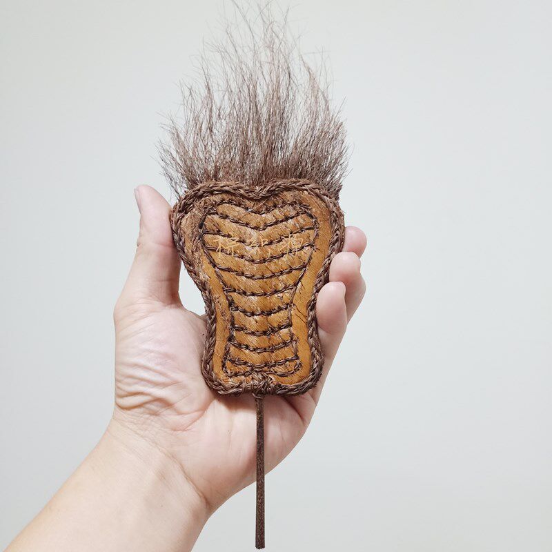 高师傅手工编织小小号迷你版棕编芭蕉扇道士法器菩萨雕像用摆件