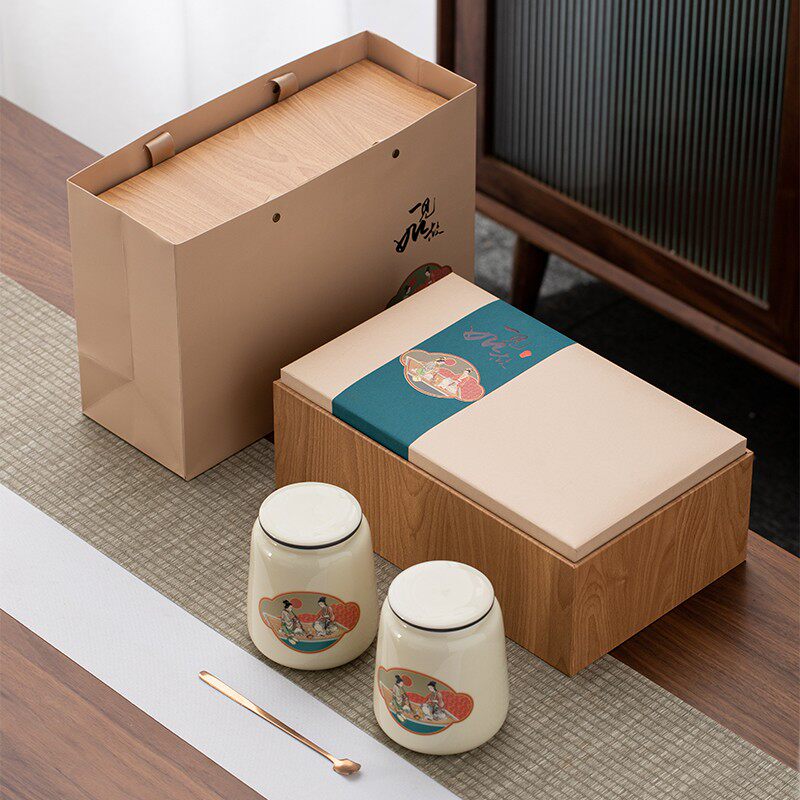 一见如故新品陶瓷茶叶罐礼盒包装龙井绿茶普洱红茶白茶空茶盒定制
