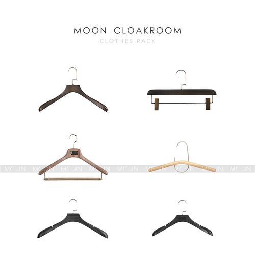 MOON慕空间样板房衣帽间实木衣架定制衣柜展厅陈列道具摆件衣撑
