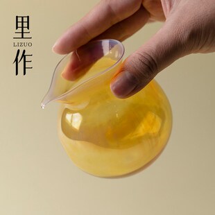 里作 手工吹制公道杯高档高硼硅玻璃分茶器家用功夫茶具茶海公杯