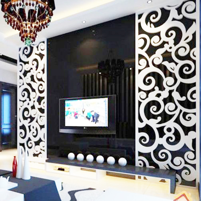 电视背景墙装饰定制客厅边框腰线吊顶实木墙壁花格镂空中式雕花板
