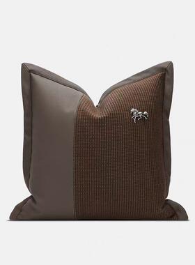 样房抱枕发轻奢简约现代软装沙VJO客厅板靠垫方样板间酒枕店咖色