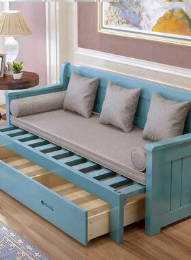 发客厅5实木55757MSM沙床可折叠推拉小.户型1.米多功能1.8双人12