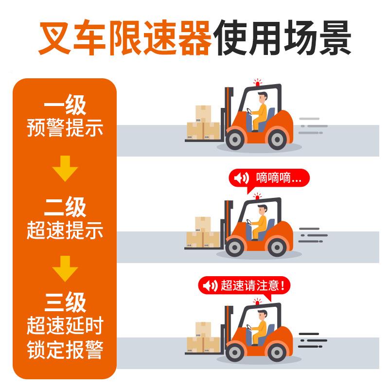 九盾度防安叉车超速报警JD02009A器N20A09语音报警主机三级速设定