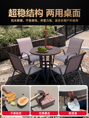 ?户外桌椅带伞遮阳伞户外庭院休闲伞商铺景区门口中柱伞花园桌椅