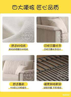 布艺沙发可床折叠两用202新款卧小室BIQ阳台户型省空间一体伸5缩