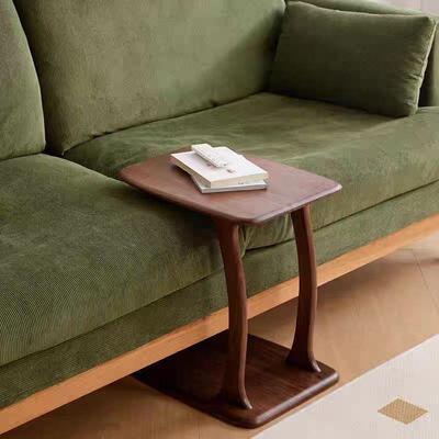 BZX黑胡桃木边可移动极沙发边桌式意简实木几床头小桌子型角几