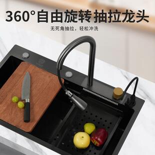 （厂直销）家瀑布出工水大单槽不锈钢用房水槽手工加厚8856厨洗菜