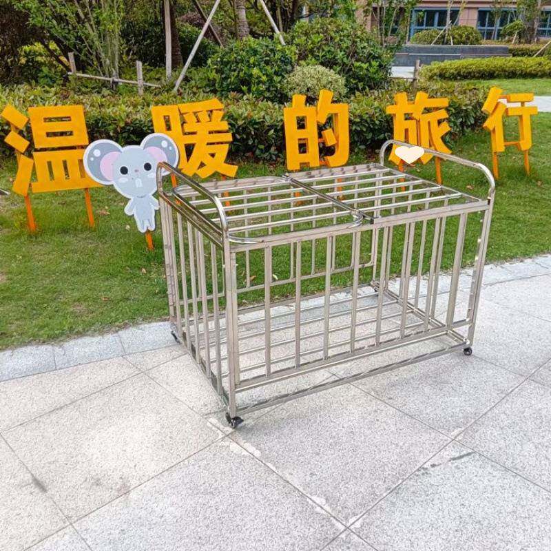 儿不锈钢球移动足置车VHK手推车折叠架装球车摆放童球篮球收纳筐