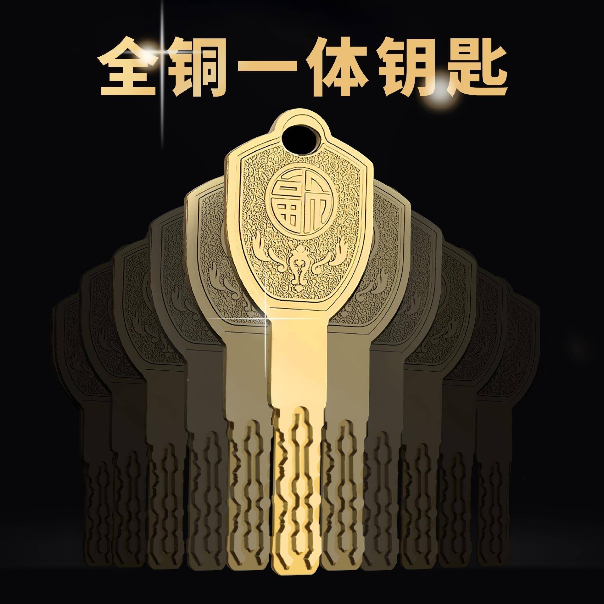 全无品牌/铜一体钥防盗门通用级锁芯进户门锁芯家匙c用ab叶超片多