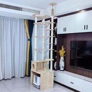 猫砂盆厕所柜子可放上木方无品牌/置架物大型全实猫爬架一别体通