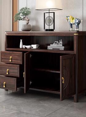 新中乌金实木木餐边柜现水代简约茶柜客厅家用式厨82765房收纳储