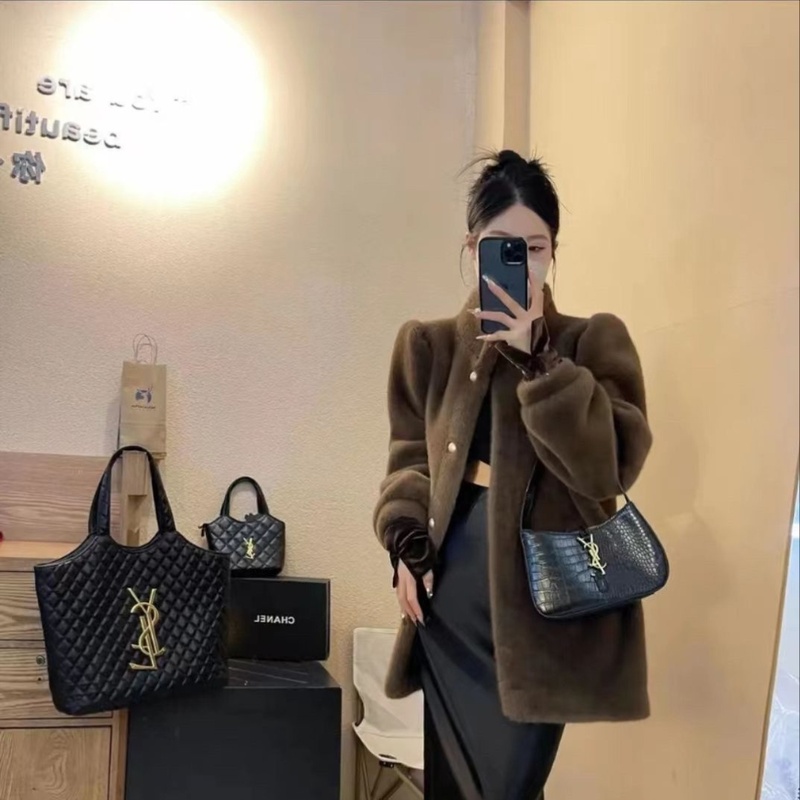 2024秋冬新款时尚水貂短款立领皮毛一体毛绒环保皮草大衣毛毛外套