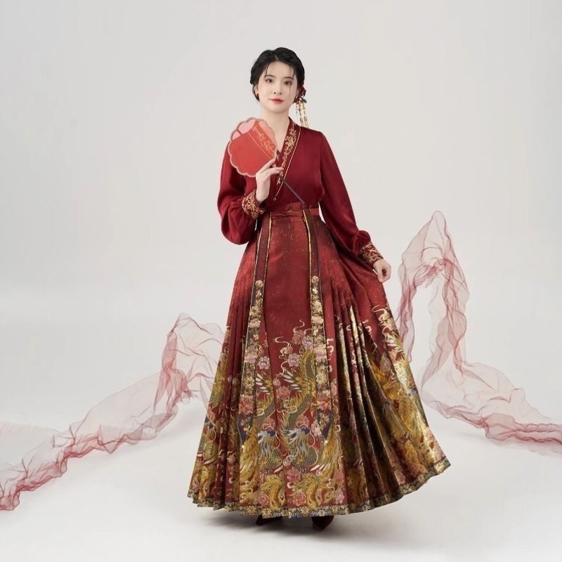 敬酒礼服中式新款婚服新娘马面订婚红色织金刺绣回门汉服