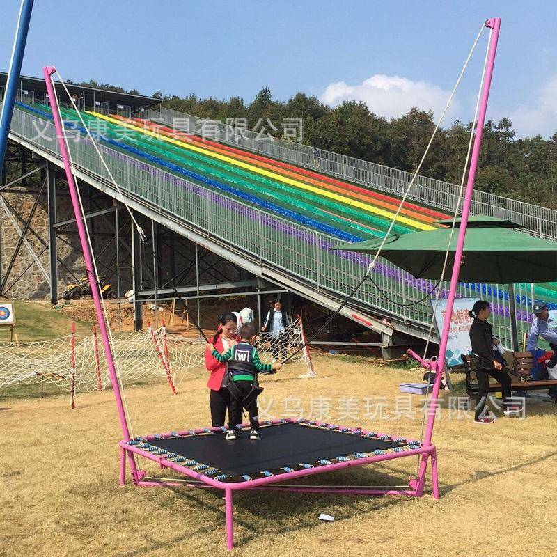 小型蹦极蹦蹦床 广场公园户外儿童跳跳床方形 单人蹦极床弹跳床