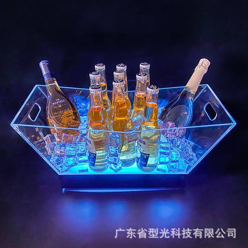 酒吧七彩冰桶亚克力led发光KTV香槟鸡尾酒酒桶啤酒桶香槟桶