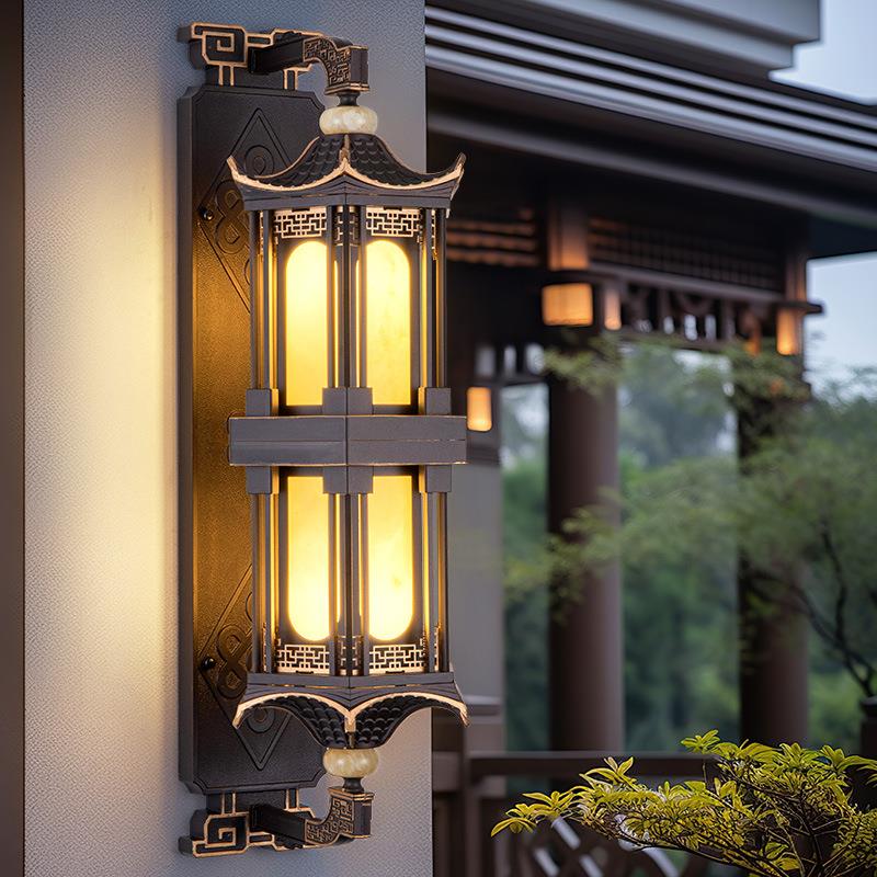 工厂直销新中式复古全铝壁灯别墅入户玄关LED照明装饰氛围花园灯