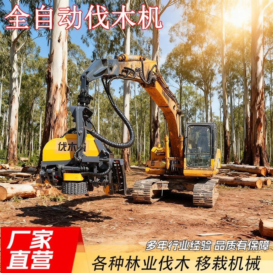 树木切割砍树机挖机加装液压智能切断锯林场作业全自动伐木机
