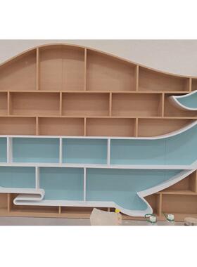 幼儿玩具收园纳置物架满墙儿童柜个性乐创书意游85411园异形书架