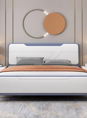 白色现代8简约橡木主实木1.米双人米床IND卧高箱储物气压1.5烤漆