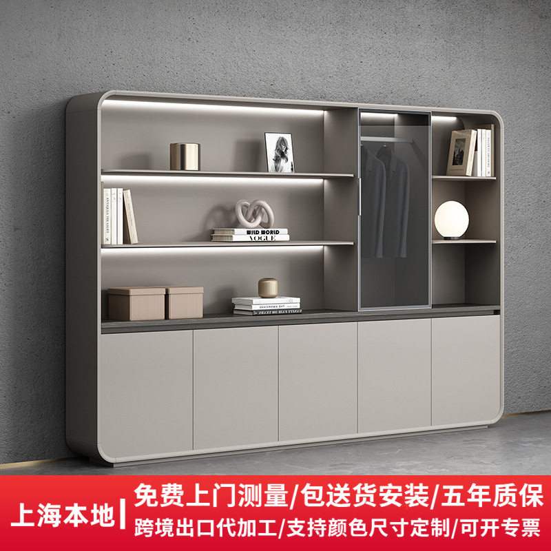 办公室文件柜简约现代资料柜木质储物柜书柜落地背景柜家具收纳柜