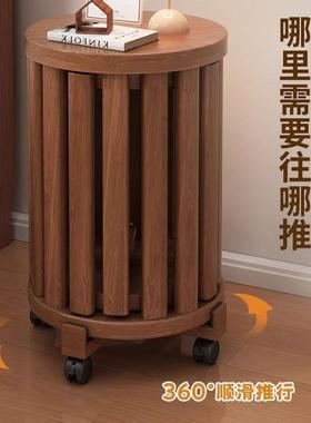 实木可叠放茶几轮客家用组合ZTA凳桌子叠叠乐圆凳餐待厅客凳带滑