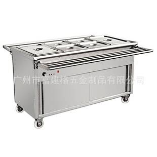 保温售饭台商用电热快餐保温台玻璃罩多格自助快餐车份数盆售饭车