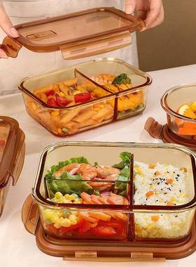 饭保盒微波BDG炉加上热碗班族带鲜饭餐盒玻璃盒