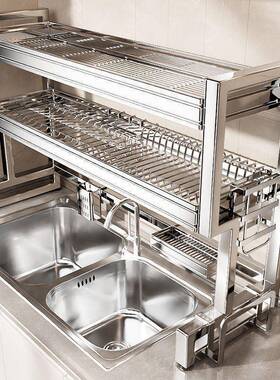 30碟LPM槽4不锈加厚厨房水置物架钢碗收纳水池多功能台面碗盘沥水