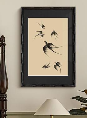 《飞燕》式复古中法国风厅关装饰画新中式中古风客书房卧室挂99609玄画