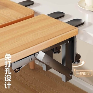 实木桌面延长板加长延伸板电脑桌键盘收纳层架手肘托 托架滑鼠支