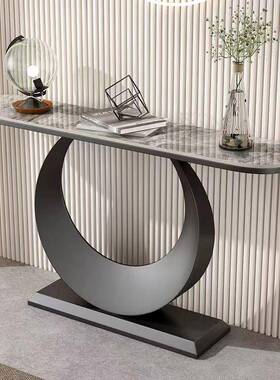 意式简岩NFE板景玄关桌端台入户柜现代约轻奢客厅靠墙窄条桌案