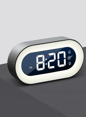 功JVK款创意闹钟学生新LED多能闹钟床头静音电子时内钟室夜灯钟表