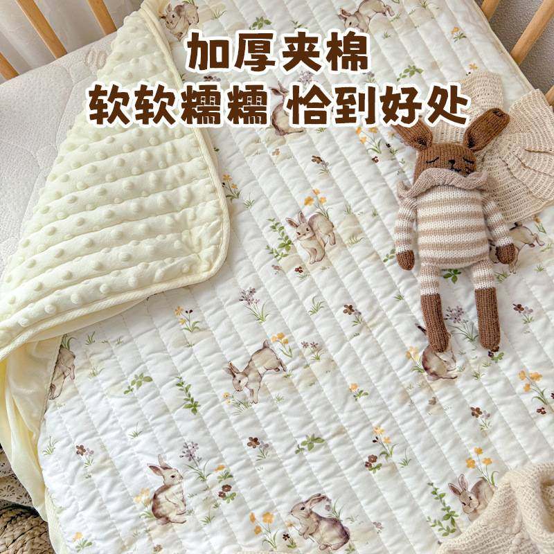 婴儿床垫褥子拼接床笠婴儿床床笠床单秋冬加厚幼儿园尿布护理台垫